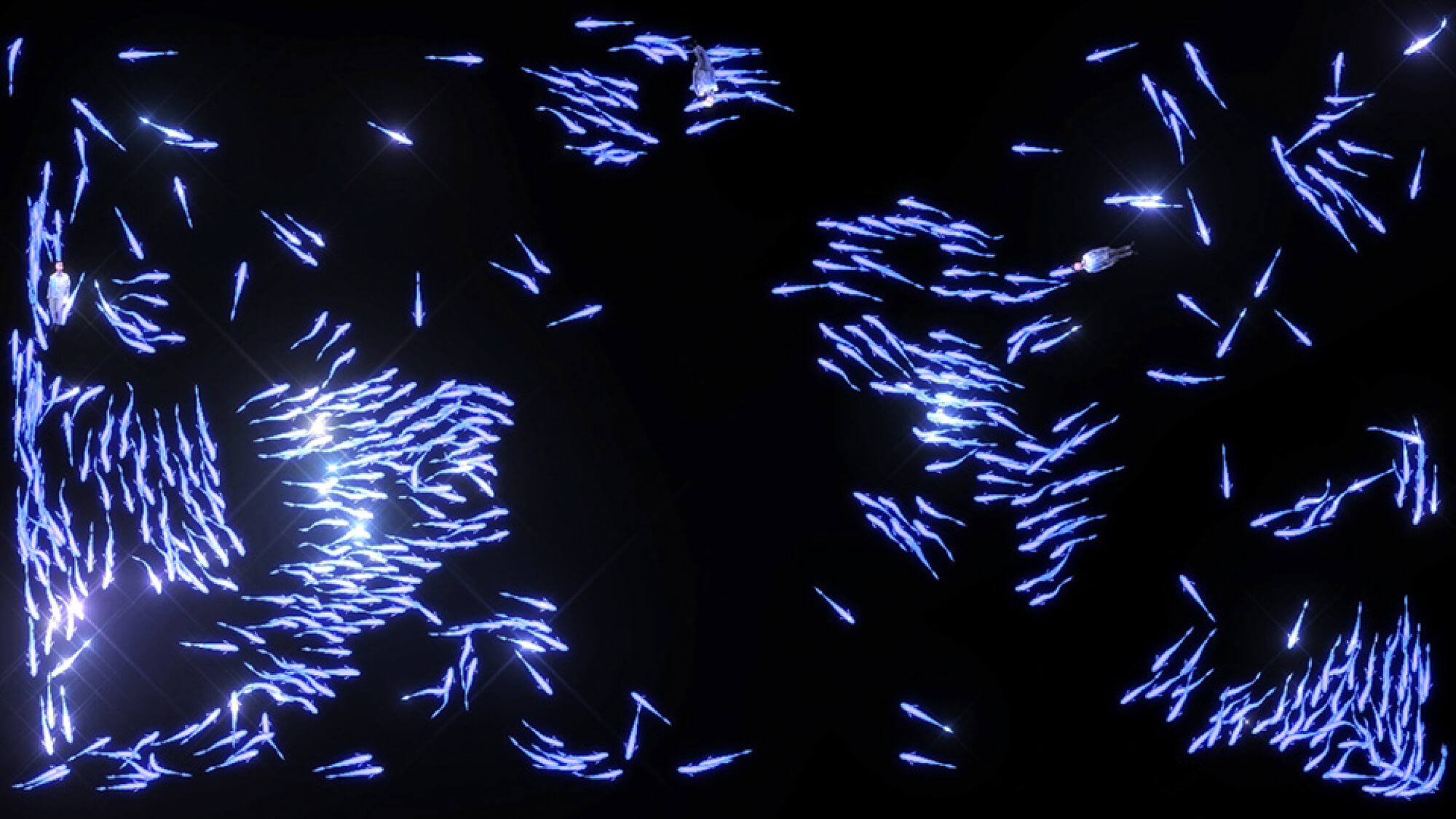 背景ビジョンに映像が映し出されている様子